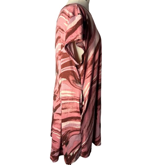 Vibe Sportswear Dress Women's size 2X Pink Mauve Marbled Short Sleeve Pocket Min - Picture 7 of 12